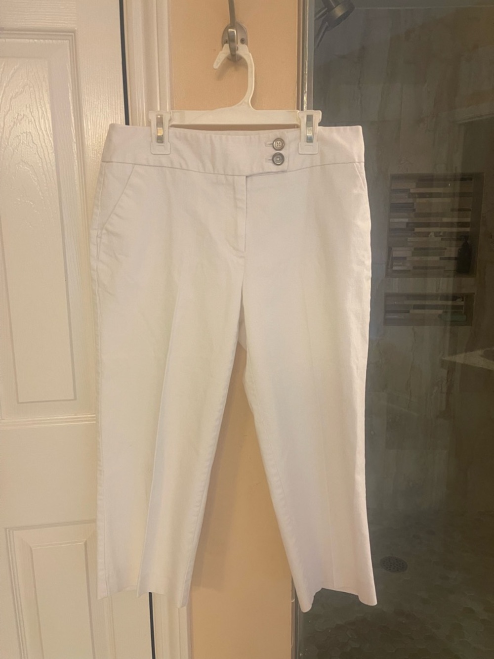 White Women's Crop Dress Pants